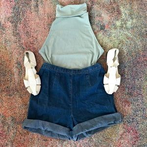 Ribbed knit turtleneck Bodysuit onesie singlet